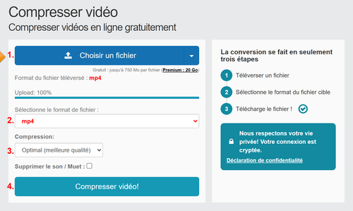 Réduire la taille des vidéos en ligne - pas à pas