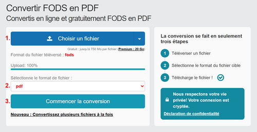 Comment convertir FODS fichiers en ligne en PDF