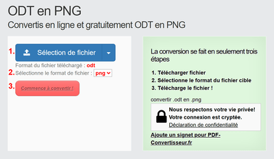 Comment convertir ODT fichiers en ligne en PNG
