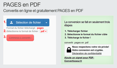 Comment convertir PAGES fichiers en ligne en PDF